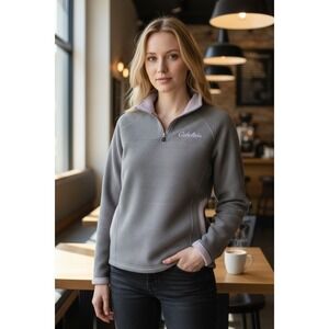 Cabela's Pullover Womens S Fleece Heavy Weight 1/4 Zip Thermal Jacket Lavender